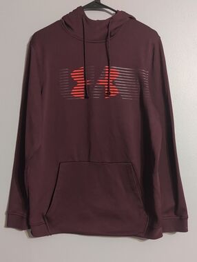 Under Armour Maroon Hoodie with Red Logo Graphic